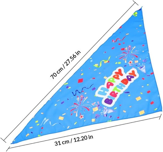 SOLUSTRE 2pcs Birthday Dog Bandana Bibs Triangle Scarf Saliva Towels Colorful Ribbon Blue and Pink Pet Supplies for Puppy and Dog Birthday Party