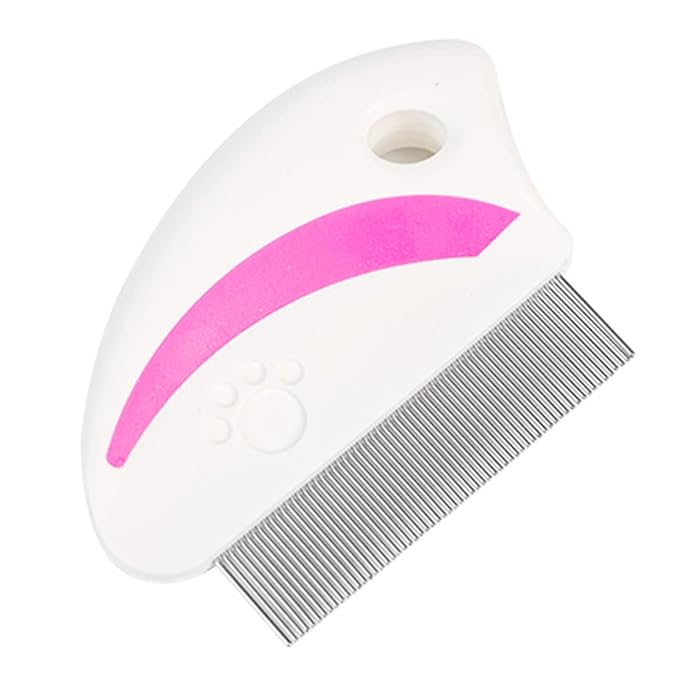 POPETPOP 4Pcs Pet Removal Comb Ergonomic Stainless Steel Grooming Tool for Cats Dogs Efficient Dirt Cleaning Brush Red Green