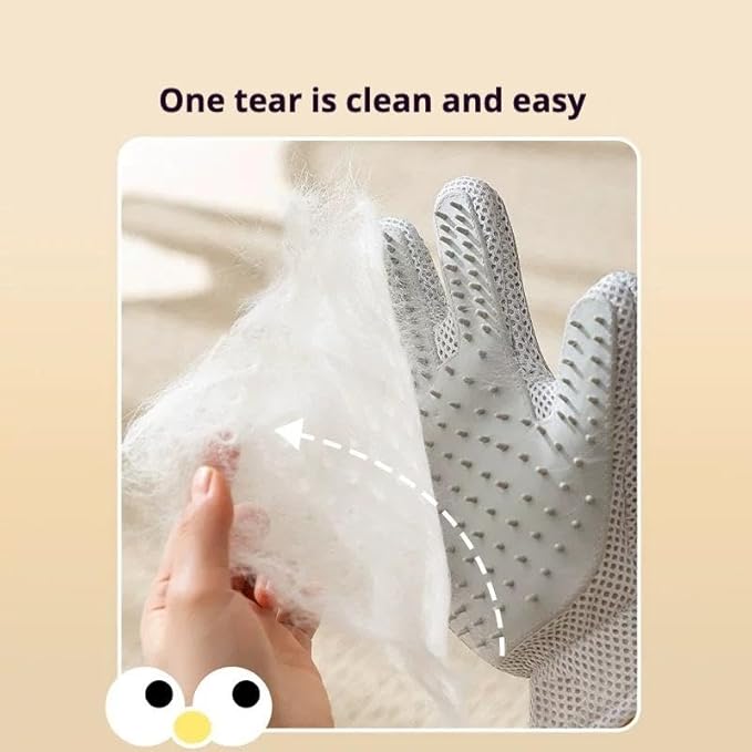 2-in-1 Pet Grooming Glove for Cats and Dogs, Double-Sided Hair Removal & Massage Glove, Anti-Scratch Cleaning Brush for Shedding, Soft Silicone Pet Hair Remover Mitt for Home Grooming (Green)