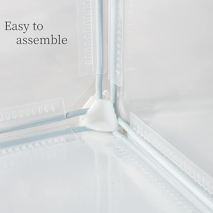Transparent Clear Small Animal Playpen, Guinea Pig Cages, Puppy Dog Playpen, Pet Playpen, Rabbit Bunny Indoor Fence Pen Enclosure, White Clear Plastic Playpen,12X12 Inch, 12Panels