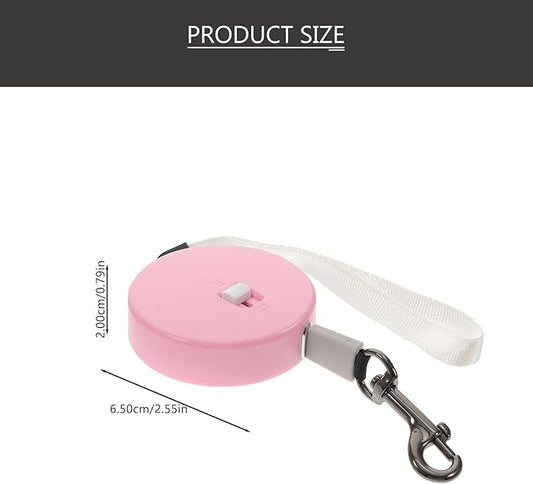 Toyvian Retractable Dog Leash 3 Meters Long Round Pink Multifunctional Rope Leash for Small Dogs Cats and Rabbits Outdoor Walking Pet Supplies Random Color