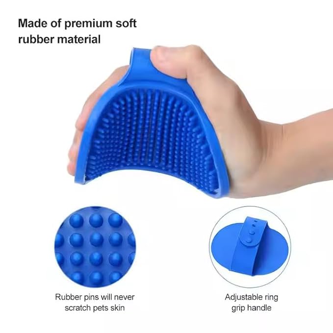 Multifunctional Silicone Pet Bath Brush – Cross-Design Cat and Dog Grooming Tool, Massage Brush for Cleaning and Shedding Control