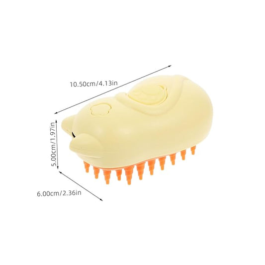 Milisten Rechargeable Cat Steam Brush 3-in-1 Cat Grooming Brush for Shedding Detangling Bathing with Ergonomic Handle and Quick Release Button