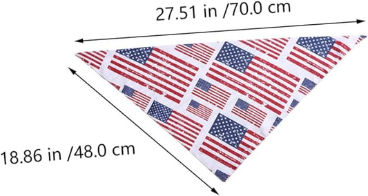 DOITOOL Independence Day Dog Triangle Bandana Patriotic Pet Scarf Cotton Decorative Festival Bandana for Dogs and Cats Holiday Pet Supplies