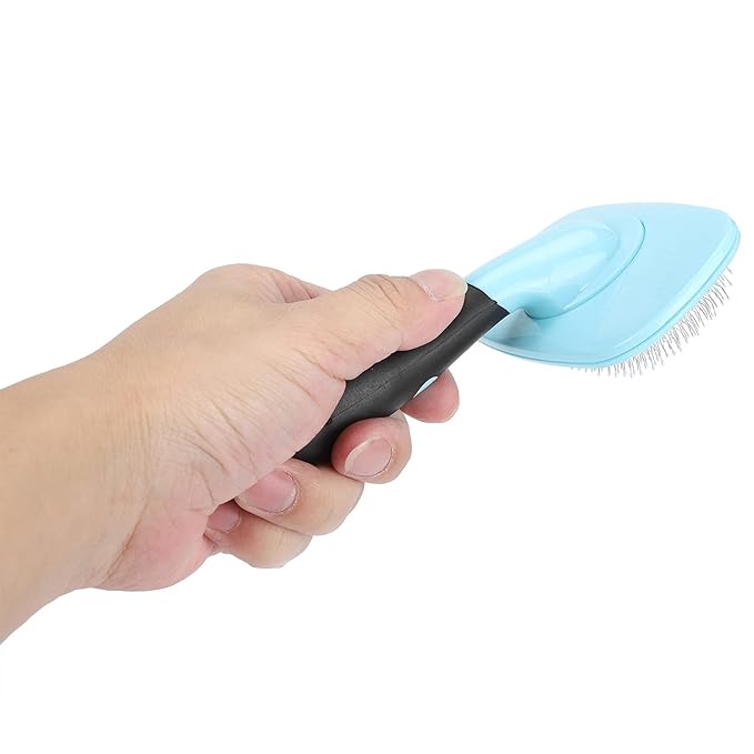 Pet Hair Comb, Cat Dog Removal Tool Brush Massage Comb, The Slicker Brush Easily Grooming Undercoat Without Scratching Skin, Ideal for Long and Short Hair, Boosts Shine and (With a little blue)