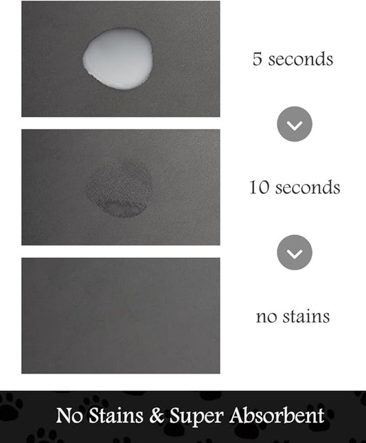 Pet Feeding Mat-Absorbent Dog Mat for Food and Water Bowl-No Stains Quick Dry Dispenser Mat-Dog Accessories Pet Supplies-Water Bowl for Messy Drinkers(Darkgrey,12"x19"