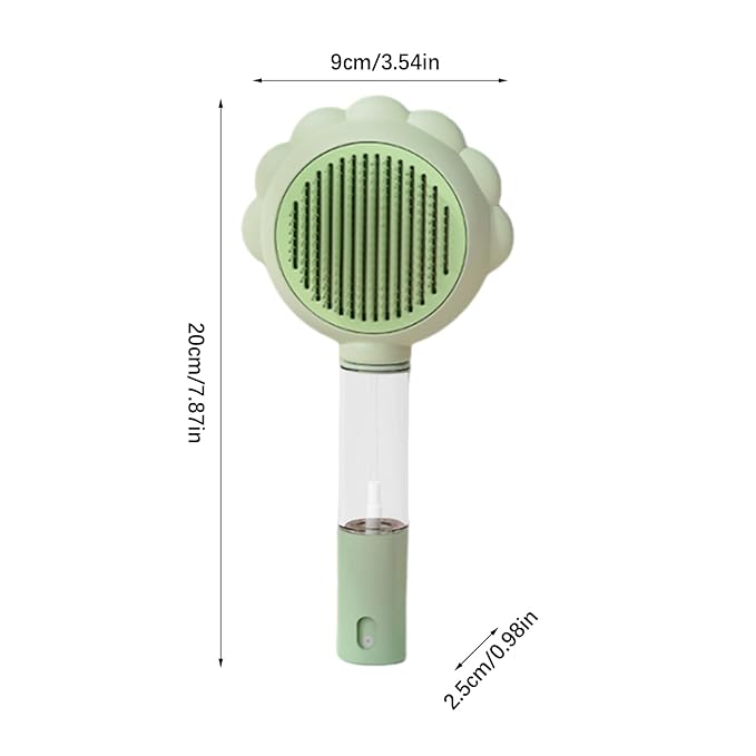 Pet Spray Hair Removal Comb, Dogs and Cats to Remove Tangled and Loose Hair, Self Cleaning Cat Grooming Brush for Massage, Deshedding Dog Brush for Pets Cats Dogs (Green)
