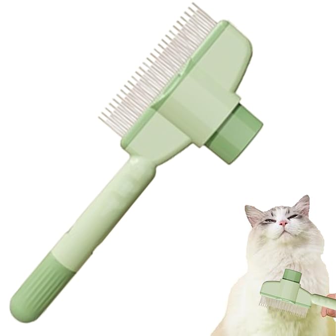 Pet Knotting Comb for Dogs, Cat Grooming Comb for Hair Knots, Puppy Grooming Combs, Pet Hair Remover Combs, Flea Cleaning Brush with Button Function