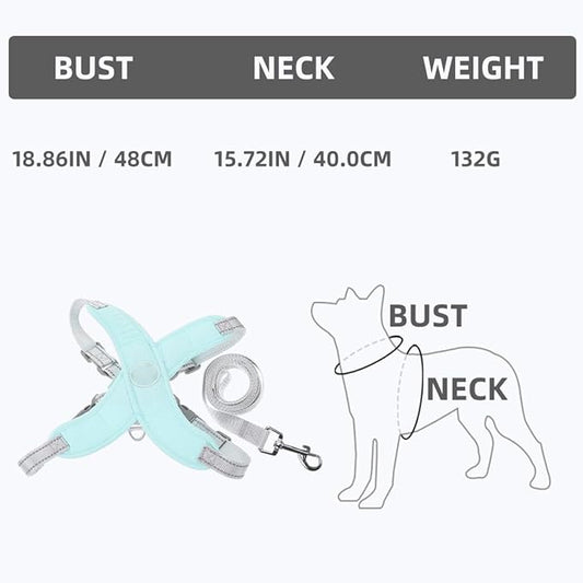 Adjustable Green Dog Vest Harness Reflective Straps, Wear-Resistant Puppy for Outdoor Walking and Training, Large Size Pet Supply
