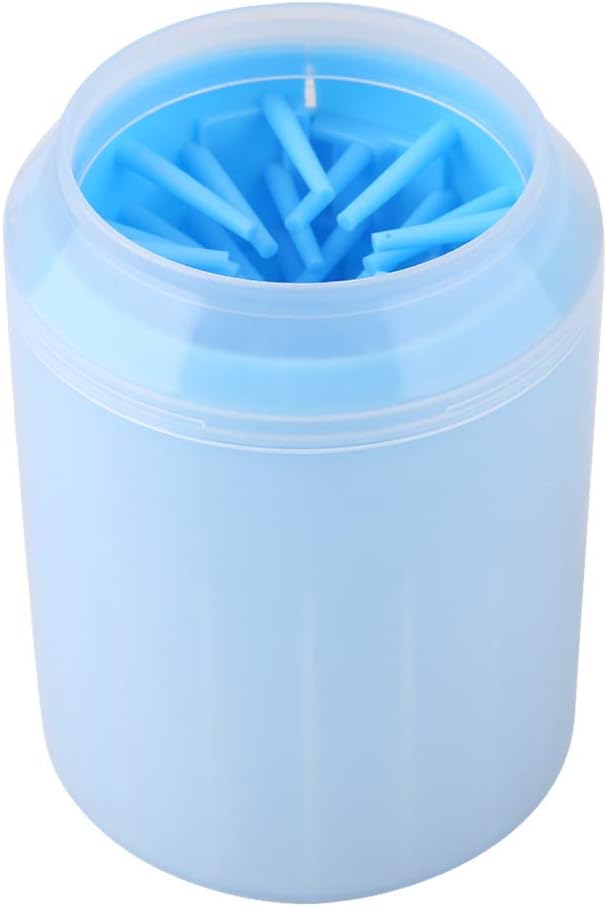 Portable Pet Paws Cleanseing Cup, Multifunctional Grooming Tool for Cats and Dogs, Rubber Silicunique, Easy to Cleanse and Use (Blue)