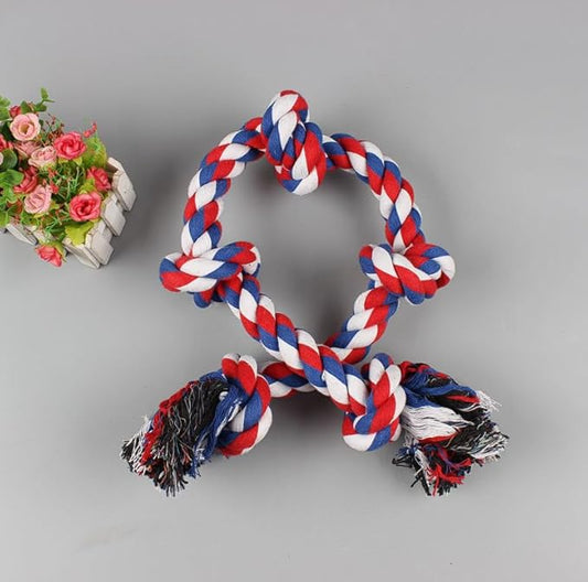 Dog Chew Toys for Large Dogs, 5 Knots Cotton Rope Tough Indestructible Teeth Cleaning & Molar Pet Supplies for Puppy, Aggressive Chewers, Boredom Relief