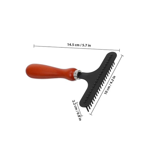 TEHAUX Dog Shedding Brush and Dematting Comb, Undercoat Rake Pet Hair Removal Tool for Large Dogs, Detangling Grooming Comb for Matted Fur and Shedding, Sturdy Grooming Supply