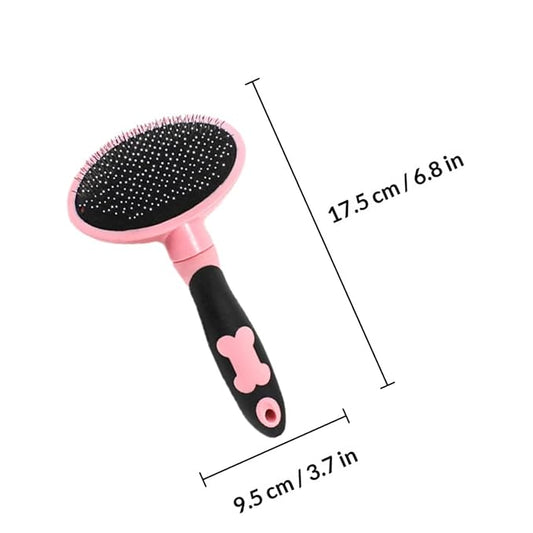 Beaupretty Pet Brush Grooming Tool for Cats and Dogs, Pink Pet Comb with Massage Function, Shedding Hair Removal Brush for Cat and Dog Hair Cleaning