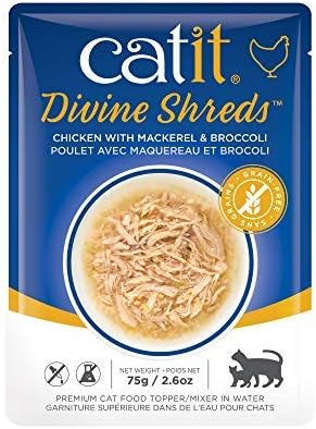 Catit Divine Shreds Premium Cat Food Topper, 12 Pack, Chicken