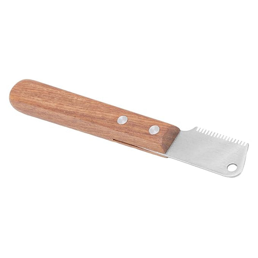 GLOGLOW Nan Dog Hairball Remover, Wooden Stainless Steel Stripping Knife, Professional Pet Grooming Tool for Dogs and Cats, Ideal for Grooming Border Terriers Dog Supplies