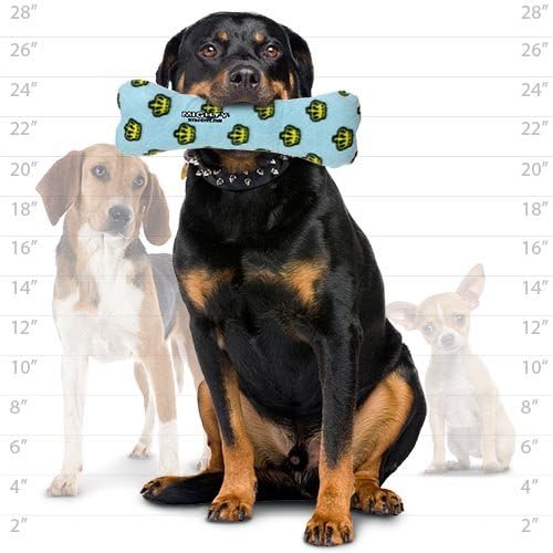 MIGHTY- No Stuff Bone-Blueā Squeaky Plastic Core. 2-in-1 Toy. Made Durable & Floats, Strong & Tough. Interactive Play Dog Toy (Tug, Toss & Fetch)