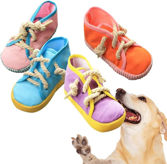 Dog Plush Squeak Stuffed Puppy Chew Toy Pet Supplies Shoe-Shape Toy