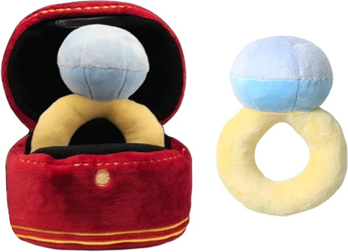 Squeaky Stuffed Engagement Rings Shape Dog Chew Toy Soft Massage Supplies Pet Plush Rings Molar Pet Supplies Dog Toy for Large Breed Indestructible