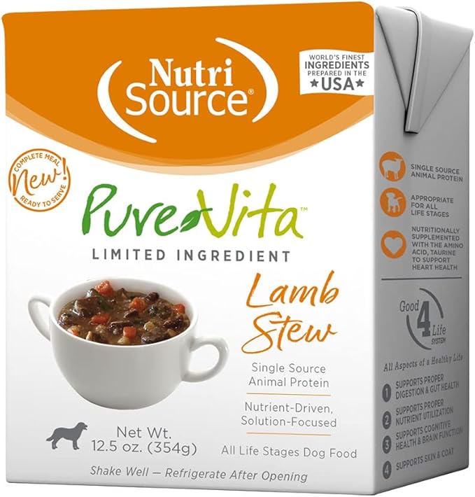PureVita Grain Inclusive Lamb Stew Wet Dog Food, 12.5 oz