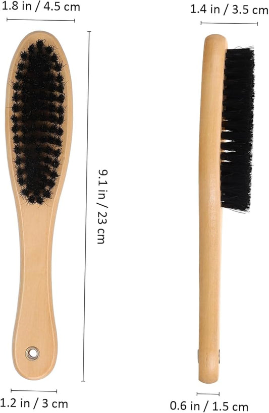 Cat Grooming Brush Boar Bristles Shoe Garment Brush Wood Handle Lint Remover Efficient