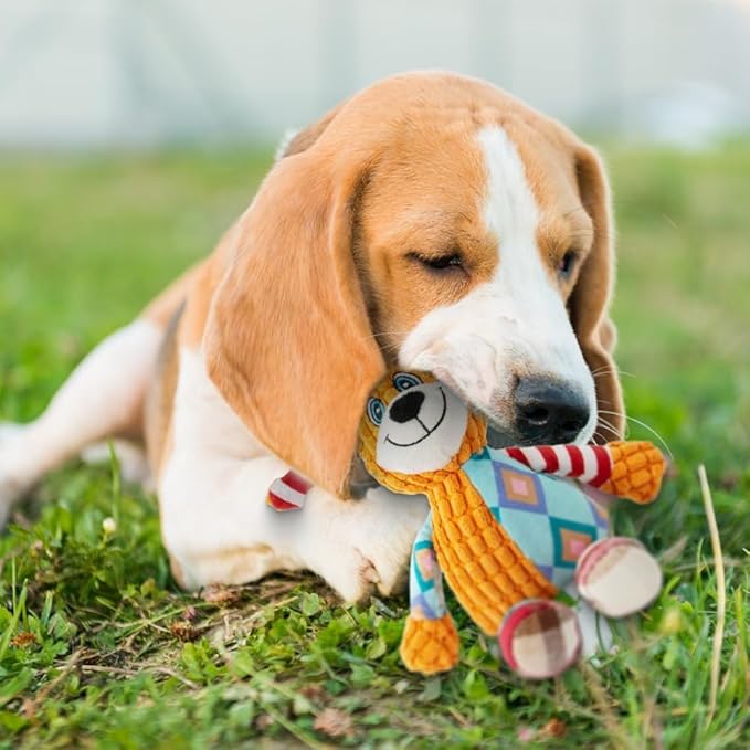 Dog Plush Toys for Aggressive Chewers Indestructible Dog Toy, Squeaky Plush Toy for Small Medium Large Dogs, Indoor Play Durable Chew Toy o Keep Them Busy (Puppy)