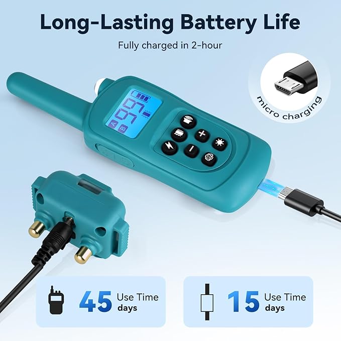 Shock Collar for Small Dogs,Tiniest and Lightest Dog Training Collar with 2000ft Remote,Tailored Small Dog Shock Collar 5-15 Pounds,Beep,Vibration and Safe Shock,0-99-Level Precise Adjustment,Cyan