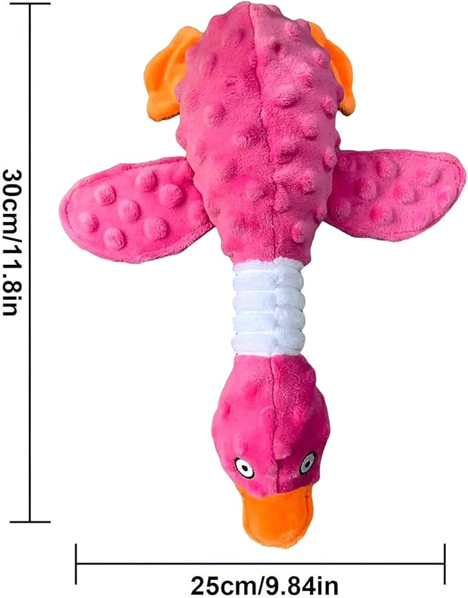 Goose Dog Toy Soft Stuffed Animal Plush Dog Puppy Chew Toys to Keep Them Busy Pet Supplies for Chewers Small Medium and Large Breeds (Rose Red)