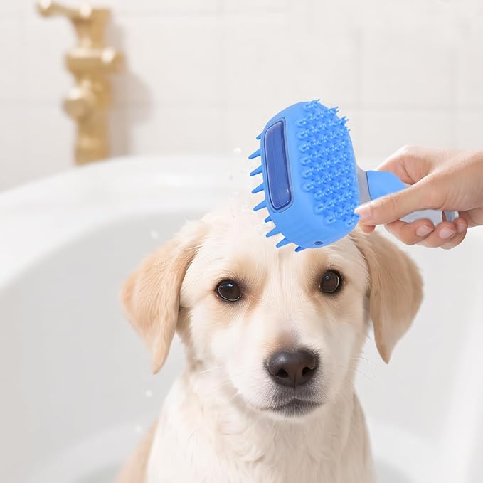 Cat Brush, Pet Grooming Brush Double-Sided, Knot Proof Deep-Cleaning Massager, Gentle Hair Care with Steam, Ergonomic Handle, Shedding Removal Bathing Kitten Dog Supplies