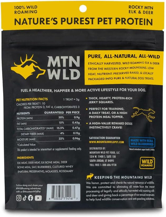 High Country Wild Blueberry Elk & Venison Multipurpose Dog Treats - Natural Grain-Free Puppy & Dog Snacks - Protein for Training & Reward - No Fillers, No Artificial Preservatives, 8oz 1 Pack