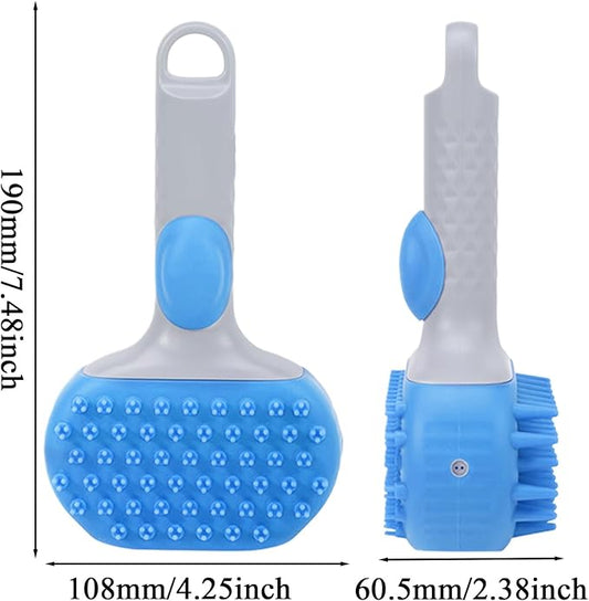 Cat Brush, Pet Grooming Brush Double-Sided, Knot Proof Deep-Cleaning Massager, Gentle Hair Care with Steam, Ergonomic Handle, Shedding Removal Bathing Kitten Dog Supplies