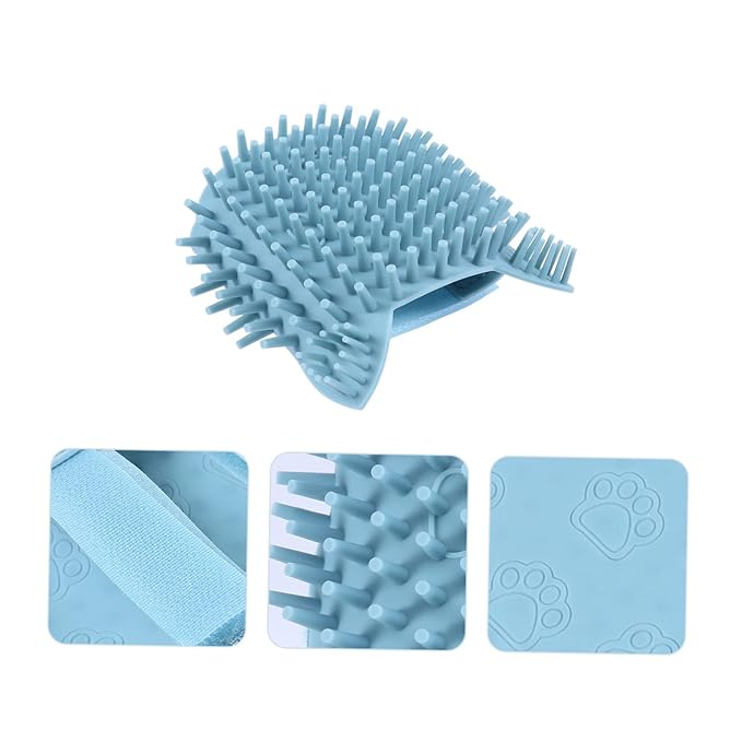 Toyvian Silicone Cat Massage Comb Grooming Brush for Corners Mild Friction Design for Gentle Massaging Easy to Soft Bristles for for Loose Hair Removal