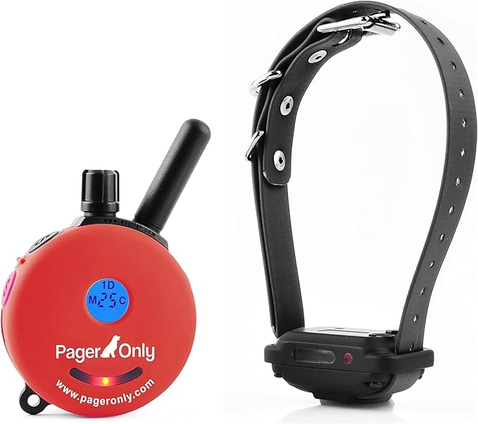Educator 1/2 Mile Dog Training Pager Only, 100 Levels of User Selected Safe Humane Vibration or Tone, Waterproof, Odorproof Biothane Collar, Night Light, Rechargeable, Service Dog Approved, 1 Dog, Red