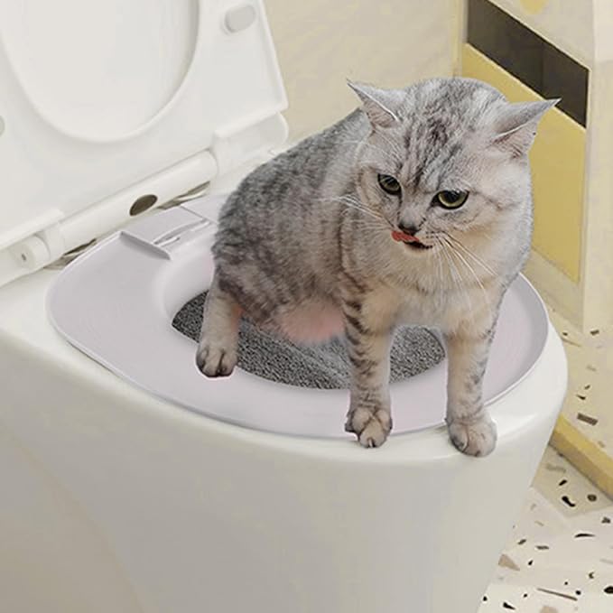 Cat Potty Toilet Training Kit - Removable Urinal Potty Seat | Cat Toilet Seat | for Indoor Home Apartment Bathroom Basement Pet Shop