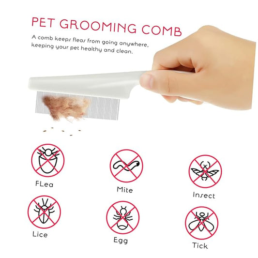 Mipcase 3pcs Pet Groom Tool Kit Comb Dog Cat Hair Remover Pet Grooming Supplies Dematting Brush Stainless Steel