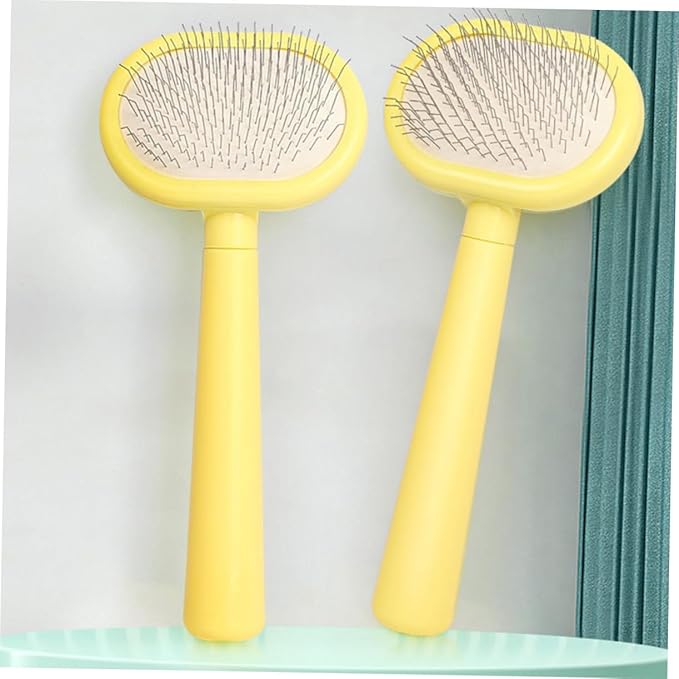 Mikikit Cat Grooming Supplies Cat Brush Dog Brush for Shedding Long Handle Pet Comb Pet Massage Comb Hair Remover