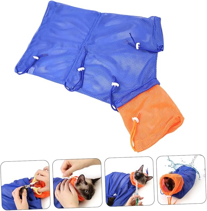 BESPORTBLE Djustable Cat Bathing Bag Scratch-Resistant Mesh Kitten Grooming Bag Pet Bathing