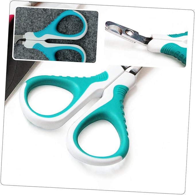 balacoo Portable Stainless Steel Cat Nail Clipper Safety Guard Pet Nail Scissors for Dogs Kittens and Puppies Comfortable Grip for Home Grooming Sky-