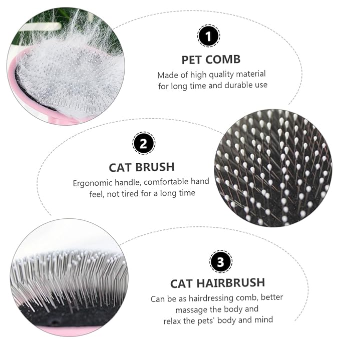 BESPORTBLE 1pc Cat Grooming Comb Tool Ergonomic Pet Brush for Cats Dogs Soft Teeth for Gentle Cleaning Shedding Lightweight Design Essential Pet Grooming Supplies