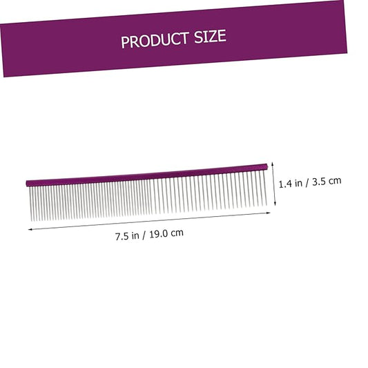 Daily Use Pet Grooming Comb Wear-resistant Dog Hair Comb Ergonomic Design Lightweight and Portable Pet Supply for Cats and Dogs Purple