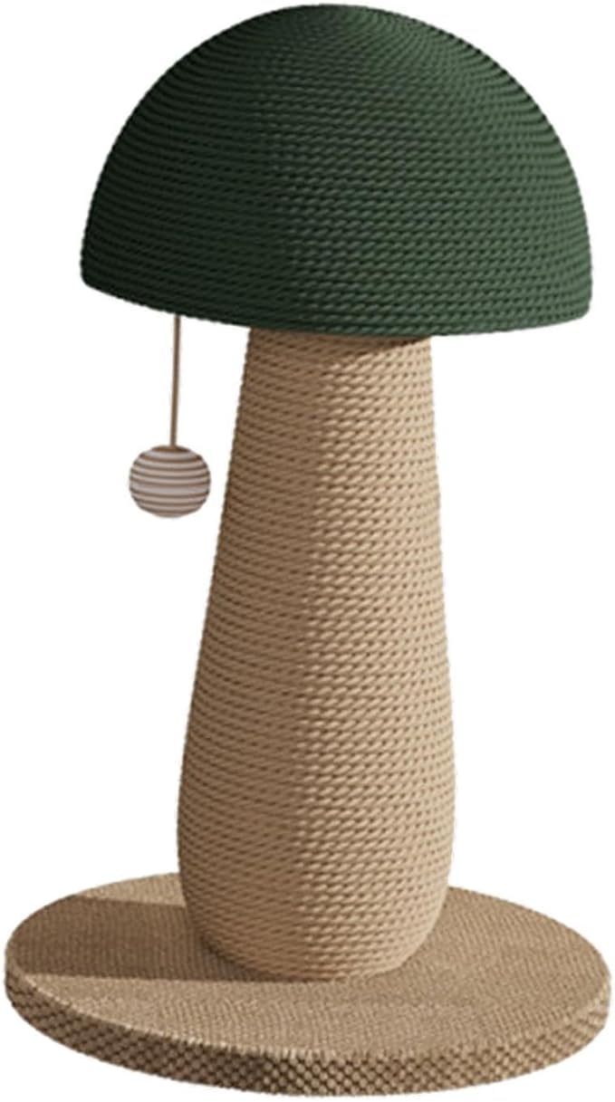 ing Posts, Cat Climbing Pole with Interactive Ball Toy, Grind Claw Cat Supplies Toy Cat Toy Sisal Rope Scratch Post, Mushroom, Green