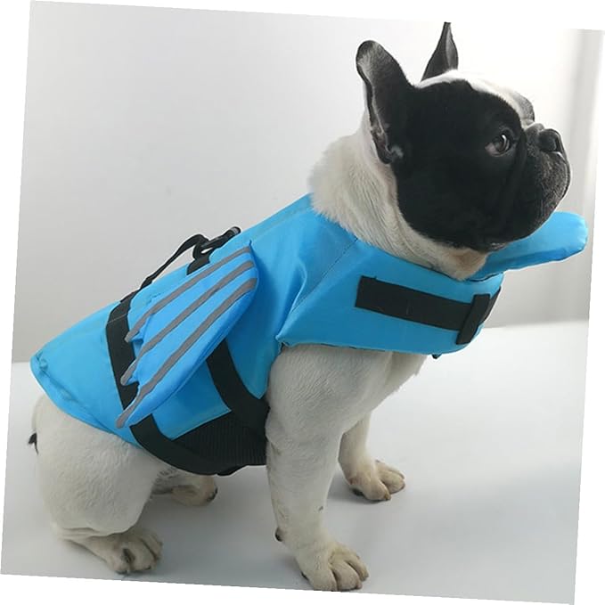Luxshiny Reflective Blue Canine Safety Jacket Small, Breathable Professional Pet Preserver Vest for Swimming and Outdoor Safety, Portable Puppy Accessory Pet Supply