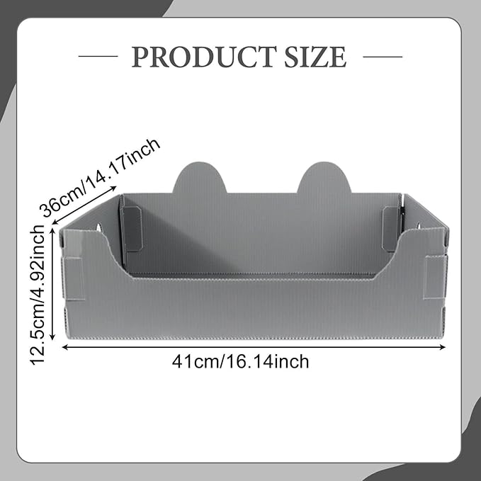 Cat Travel Toilet Large Capacity Open Litter Pan Potty for Indoor Cats Adorable Funny Design- Gray