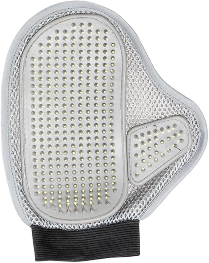 BESPORTBLE Pet Grooming Glove Mitt Dual Sided Rubber and Steel Needle Deshedding Tool for Cats Horses and Rabbits Gentle Massage Grooming for All Fur Types Wet Dry Hair