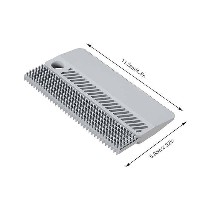 Cat Grooming Brush Silicone Dog Hair Remover Tool Double-Sided Pet Comb for Cat Dog Rabbit (Gray, One Size)