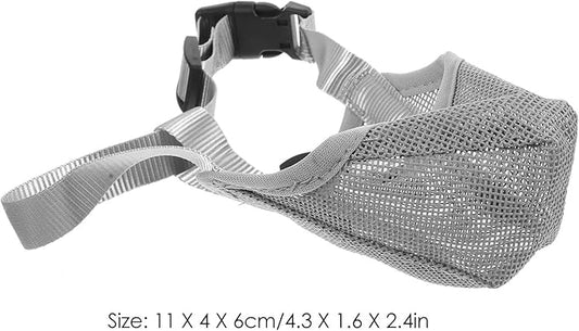 TEHAUX Breathable Dog Muzzle Basket Muzzle Soft Mesh Anti-Biting Grey Xs for Large Dogs Outdoor Use Pet Supply