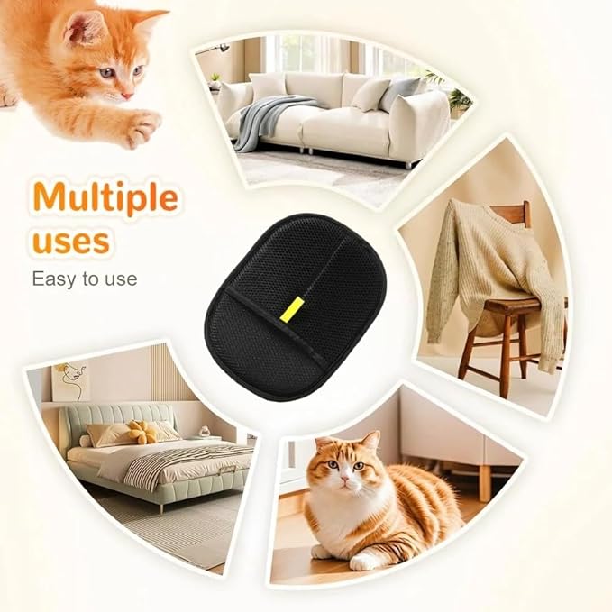 2PCS Electrostatic Pet Hair Removal Gloves for Dogs & Cats