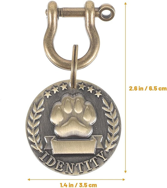 Pet Id Tag for Dogs and Cats, Round Engraved Anti-Lost Pendant, Sturdy Metal Name Tag, Backside, Suitable for Collars in Pet Supplies