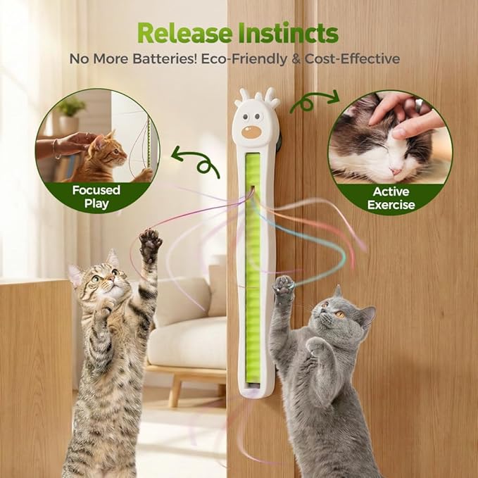 Auto Motion Flying Rope Cat Toy from Lazy to Crazy, 2026 New Electric Wall-Mounted Flying Rope Toy, Automatic Interactive Cats Toy for Indoor Cats, Bored Kittens and Adult Cats (Blue)