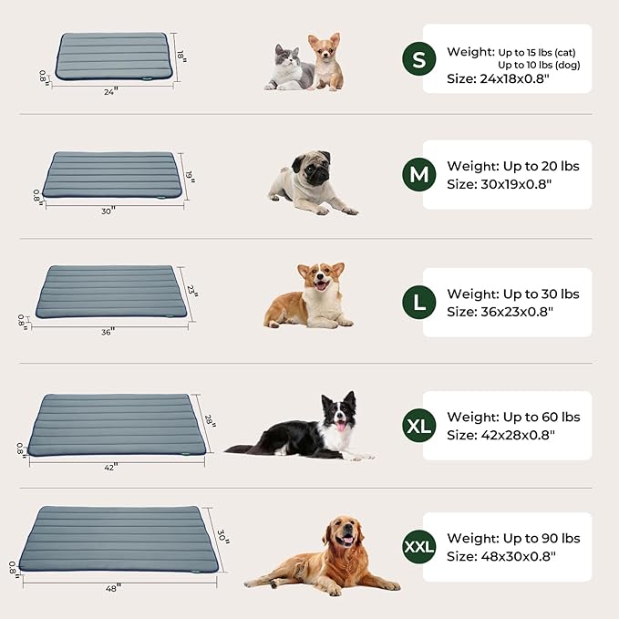 BALANCE Dog Crate Pad, Dog Foam Crate Mat Kennel Pad, Washable Water-Resistant Pet Bed Flat Dogs Cage Mat for Medium Dogs