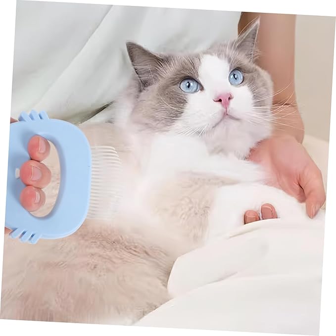 PET Grooming Comb Set Silicone Handle Cat and Dog Hair Removal Brush Compact Deshedding Tool for Daily Use Multi-Function PET Grooming Supplies